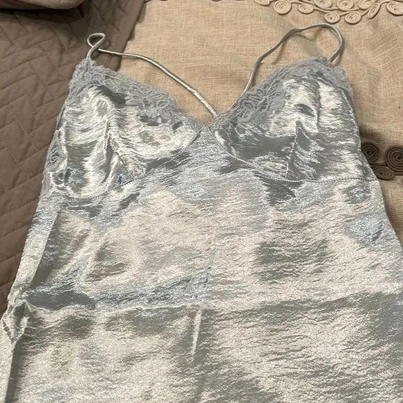 Urban Outfitters Chloe Silver Satin Slip Dress/NWT/S - Picture 7 of 15